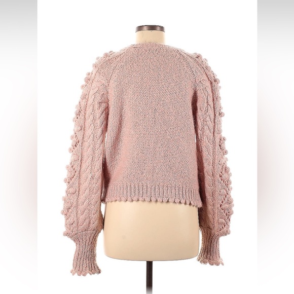 BLOGGER FAV ZARA Pom Pom Knit Wool Alpaca Sweater Cardigan w/ Rhinestone Button - Picture 12 of 12